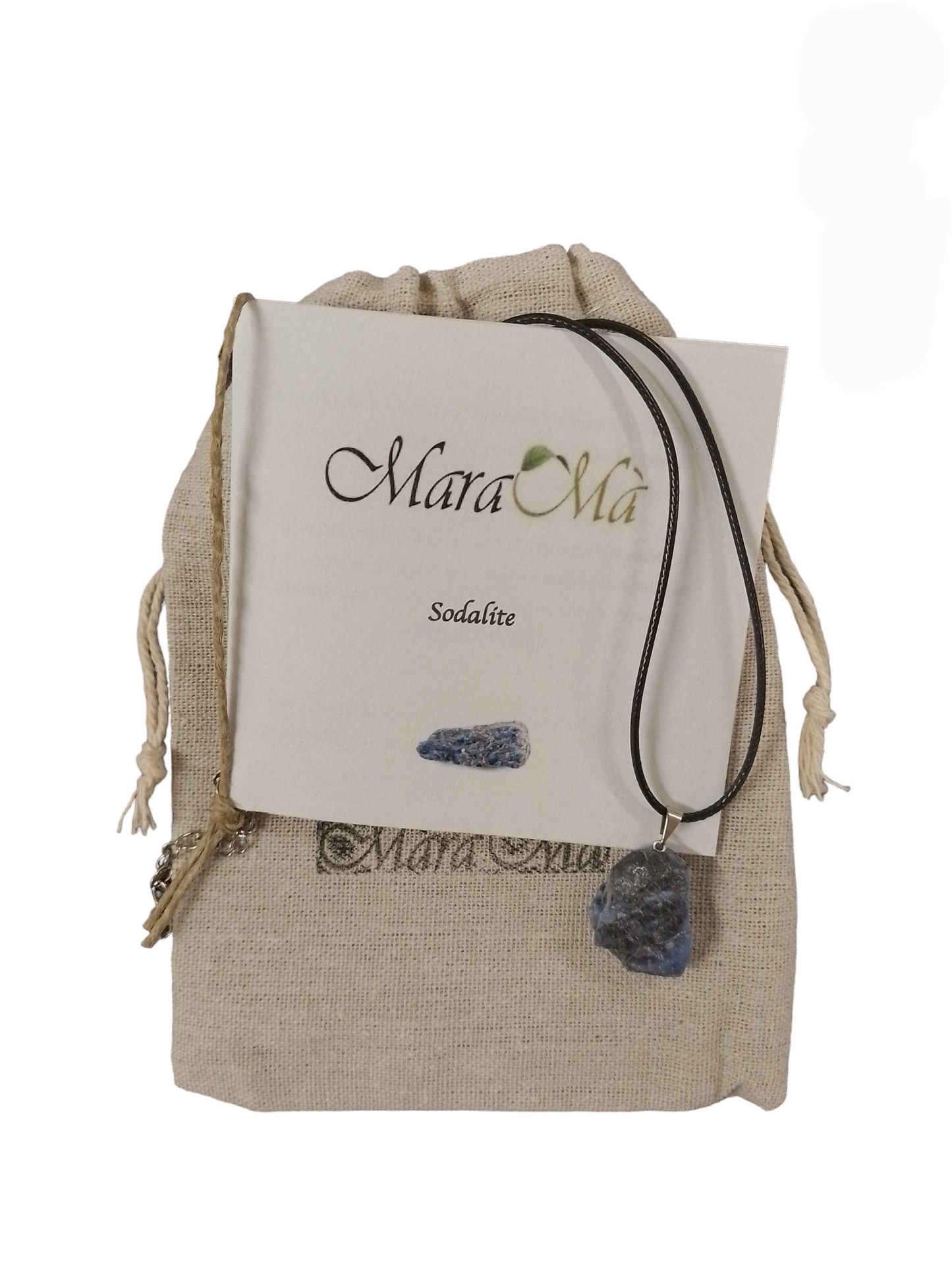 Collana con Ciondolo in Pietra di Sodalite grezza