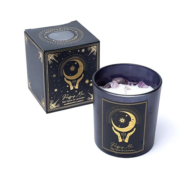 Candela d'intenti Purifying Moon in vetro