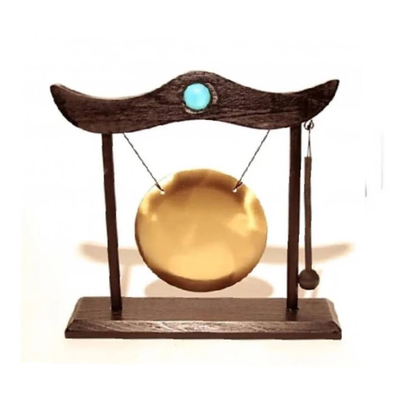 Gong piccolo con struttura in legno e battacchio