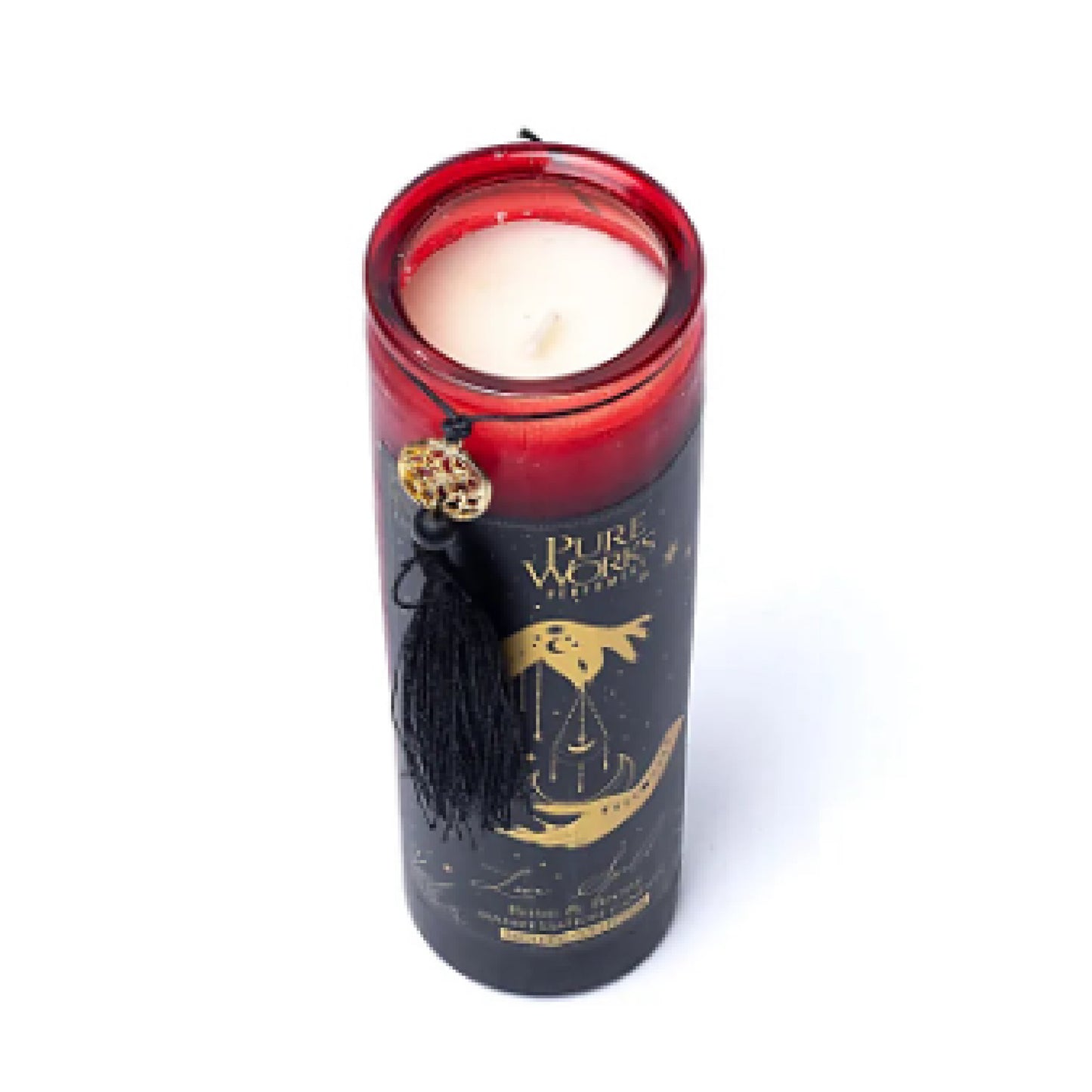 Candela d'intenti Love Spell in Vetro - Rosa e Peonia