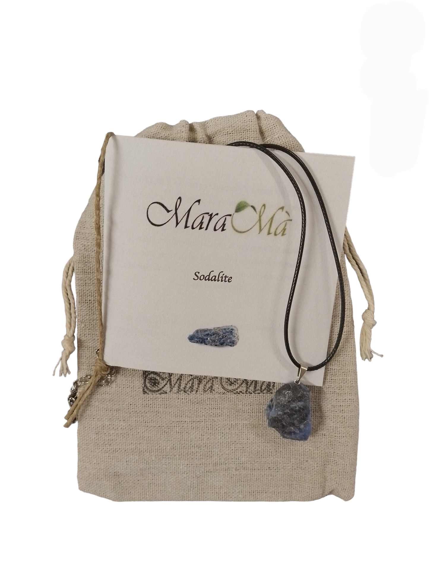 Collana con Ciondolo in Pietra di Sodalite Grezza