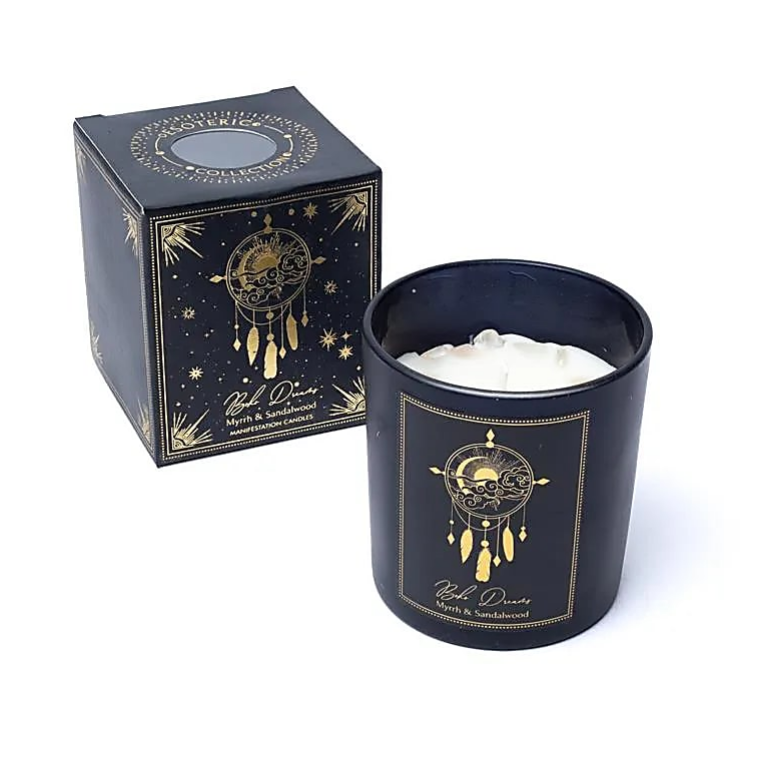 Candela d'intenti Boho Dreams in vetro