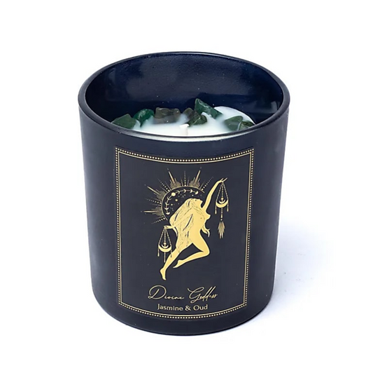 Candela d'intenti Divine Goddess in vetro