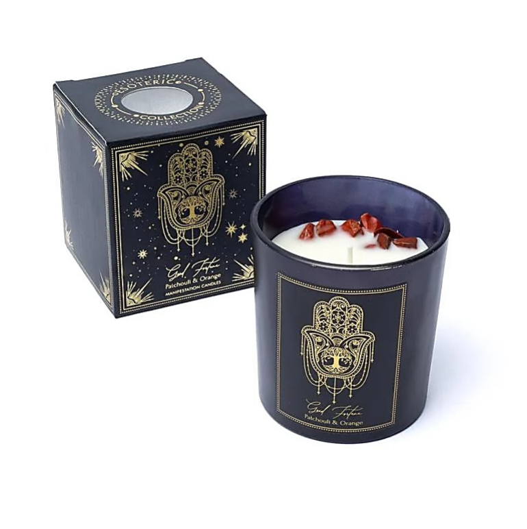 Candela d'intenti Good Fortune in vetro