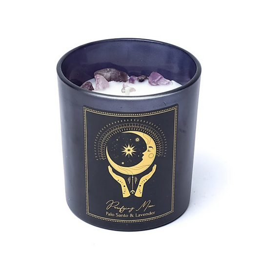 Candela d'intenti Purifying Moon in vetro