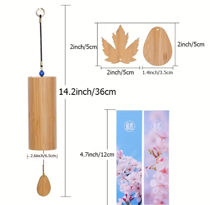 Campane a vento Koshai , in bambù e legno , nota Sol