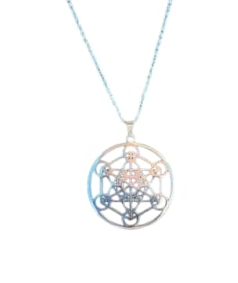 Collana ciondolo cubo Metatron in acciaio inossidabile