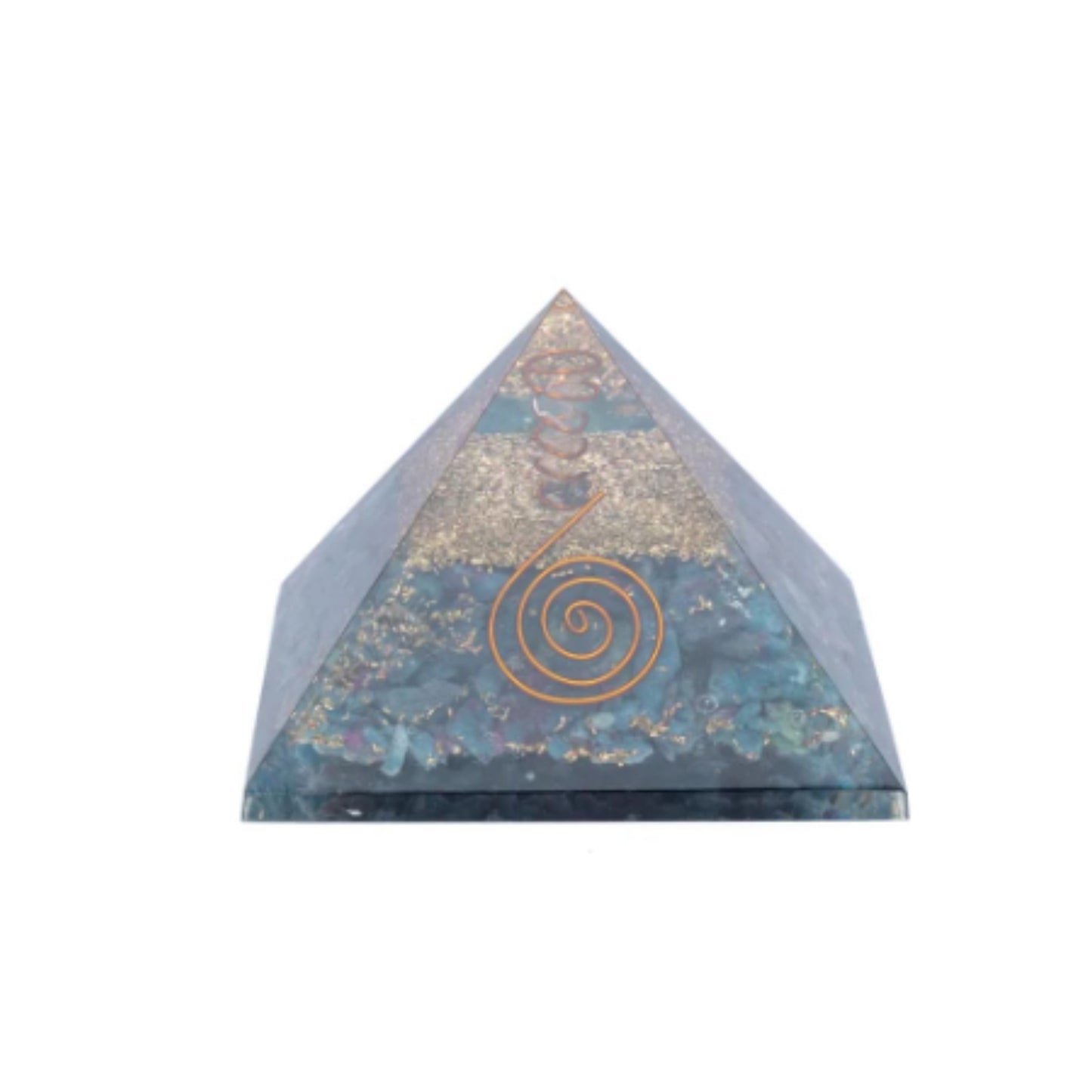 Piramide Orgonite con Rubino e Cianite