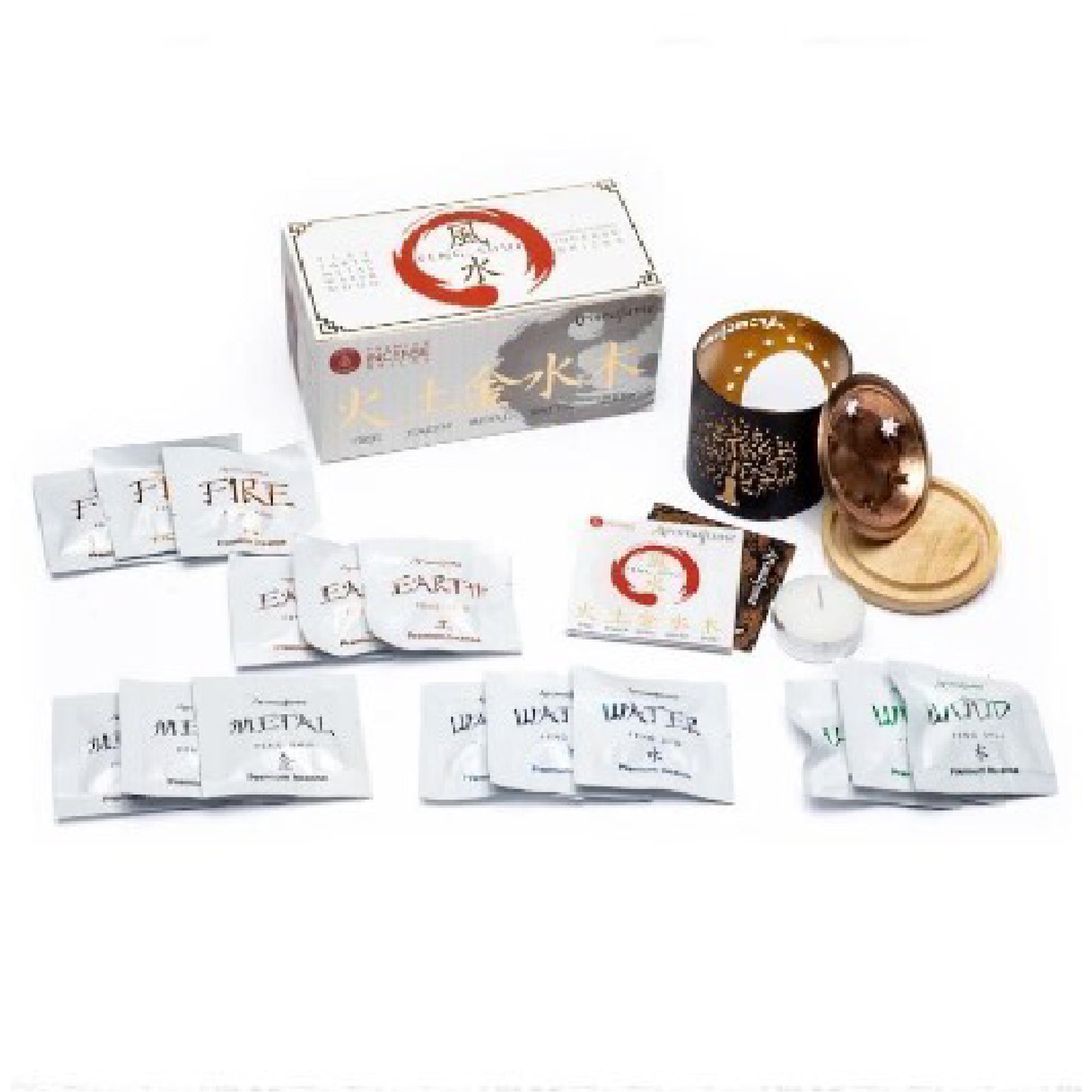 Set Aromafumè Feng Shui Diffusore con Albero della Vita e Mattoncini d'Incenso