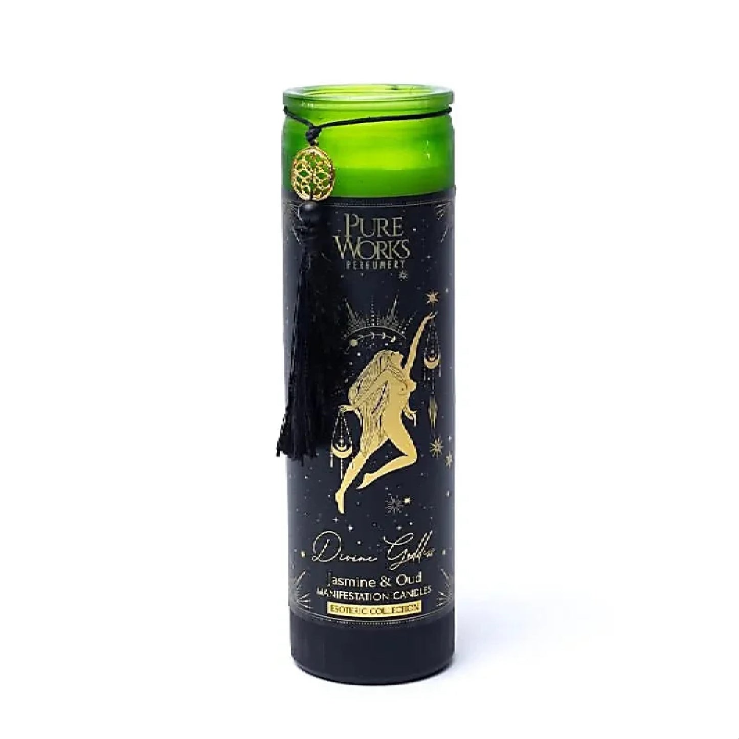 Candela d'intenti Divine Goddess in Vetro - Gelsomino e Oud