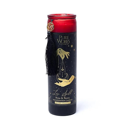 Candela d'intenti Love Spell  in Vetro - Rosa e Peonia