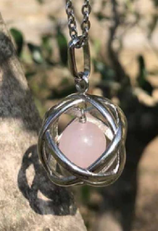 Collana con Ciondolo Genesa con Quarzo Rosa