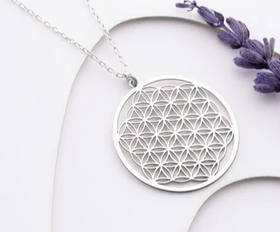 Collana ciondolo il FIORE DELLA VITA COLORE ARGENTO