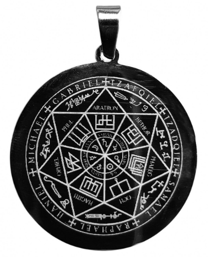 Collana ciondolo, I SETTE ARCANGELI Talismano "Manifestazione della protezione Divina" colore nero